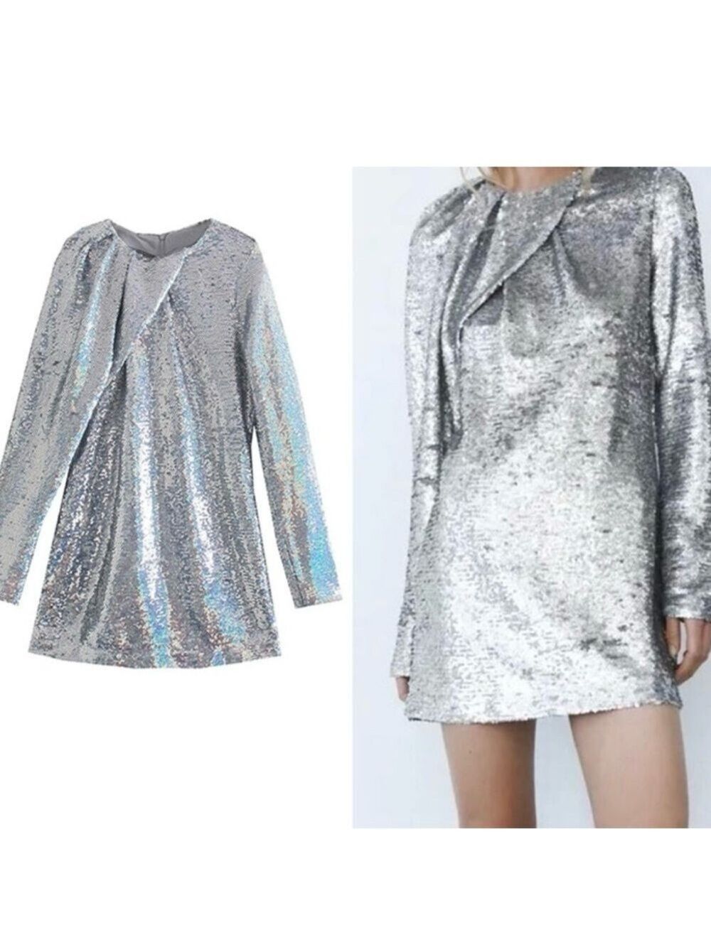 Zara Sequined Dress Large - Picture 2 of 7